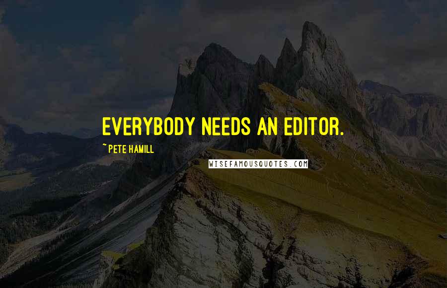 Pete Hamill Quotes: Everybody needs an editor.