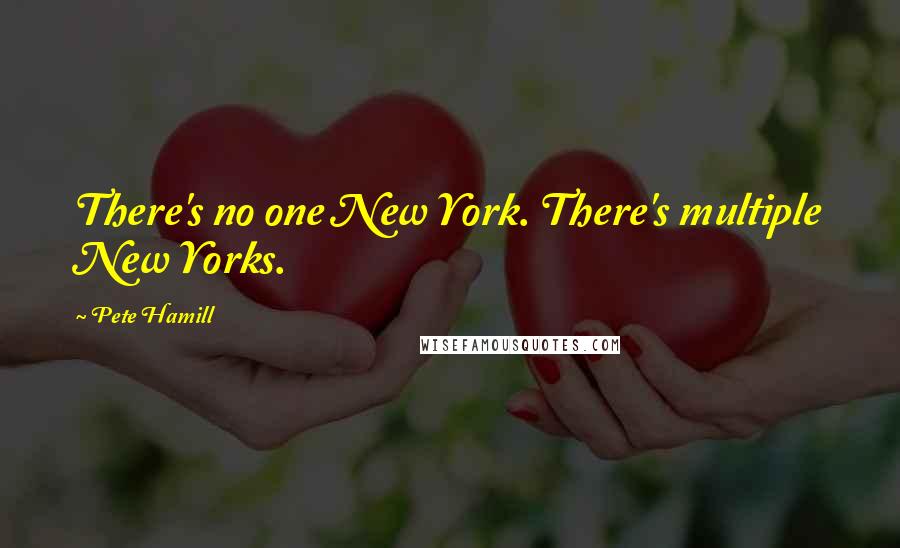 Pete Hamill Quotes: There's no one New York. There's multiple New Yorks.