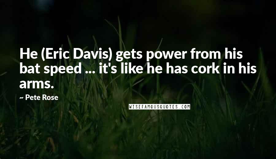 Pete Rose Quotes: He (Eric Davis) gets power from his bat speed ... it's like he has cork in his arms.