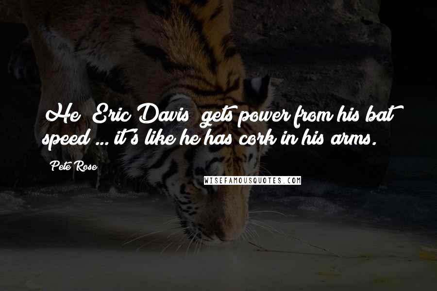 Pete Rose Quotes: He (Eric Davis) gets power from his bat speed ... it's like he has cork in his arms.