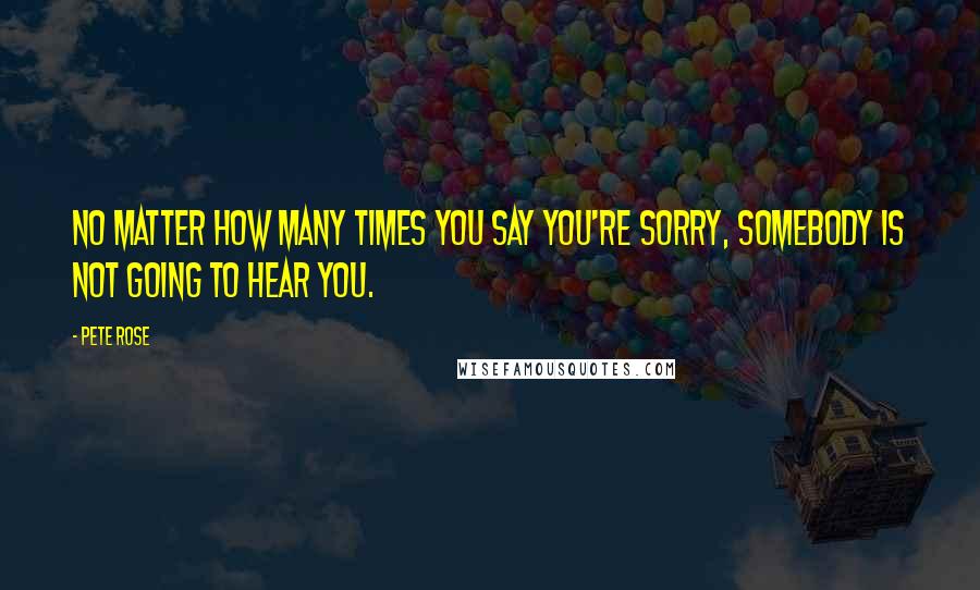 Pete Rose Quotes: No matter how many times you say you're sorry, somebody is not going to hear you.