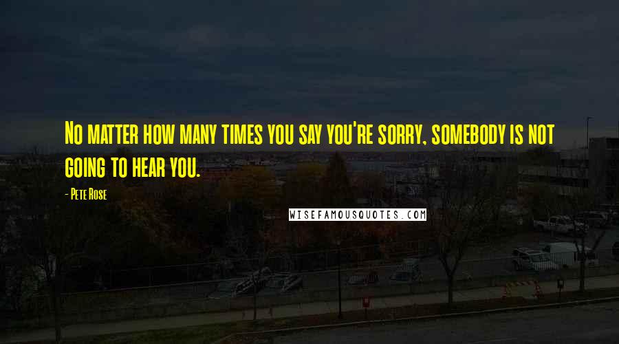 Pete Rose Quotes: No matter how many times you say you're sorry, somebody is not going to hear you.