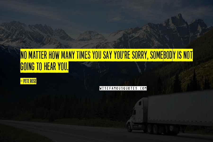 Pete Rose Quotes: No matter how many times you say you're sorry, somebody is not going to hear you.