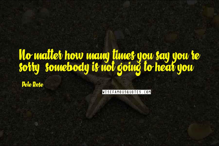 Pete Rose Quotes: No matter how many times you say you're sorry, somebody is not going to hear you.