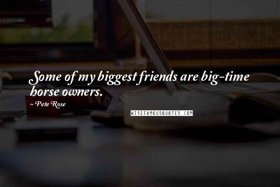 Pete Rose Quotes: Some of my biggest friends are big-time horse owners.