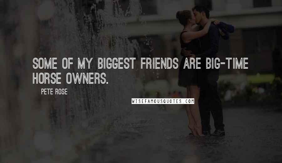 Pete Rose Quotes: Some of my biggest friends are big-time horse owners.