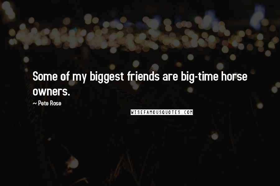 Pete Rose Quotes: Some of my biggest friends are big-time horse owners.