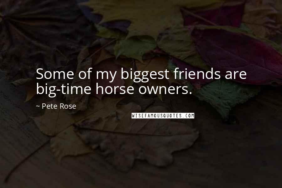 Pete Rose Quotes: Some of my biggest friends are big-time horse owners.