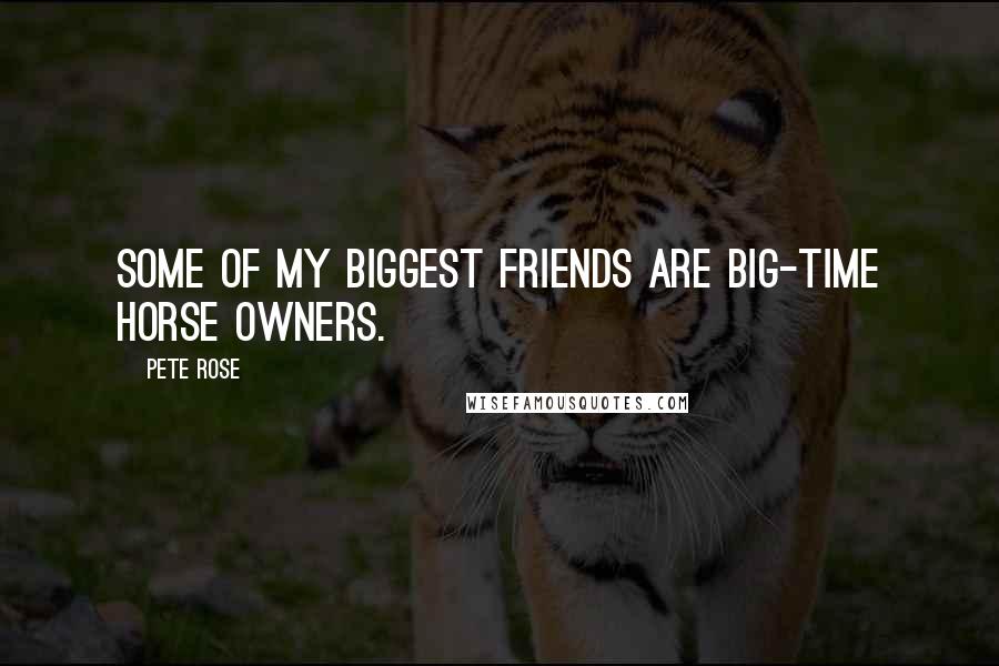 Pete Rose Quotes: Some of my biggest friends are big-time horse owners.
