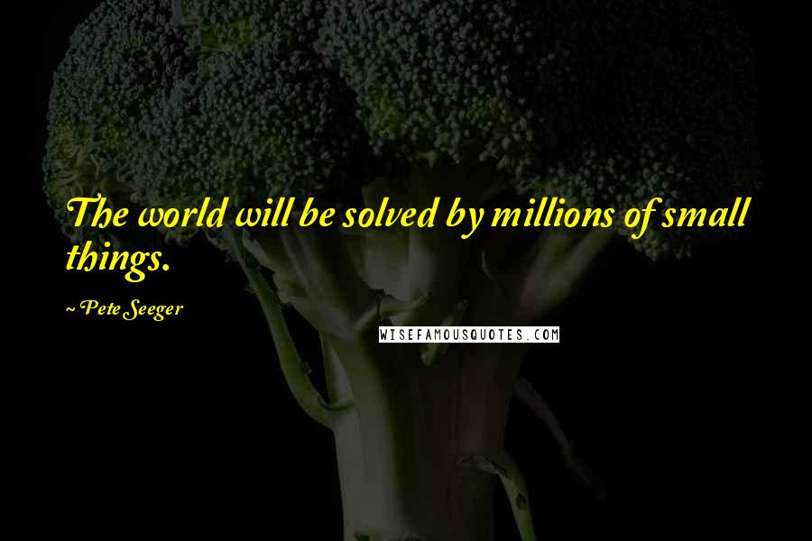 Pete Seeger Quotes: The world will be solved by millions of small things.