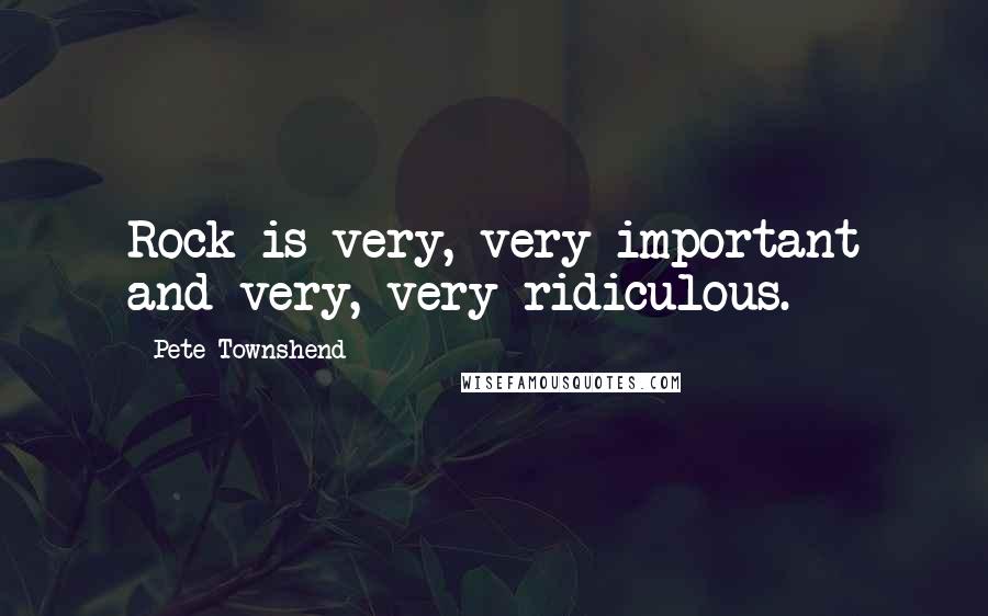 Pete Townshend Quotes: Rock is very, very important and very, very ridiculous.