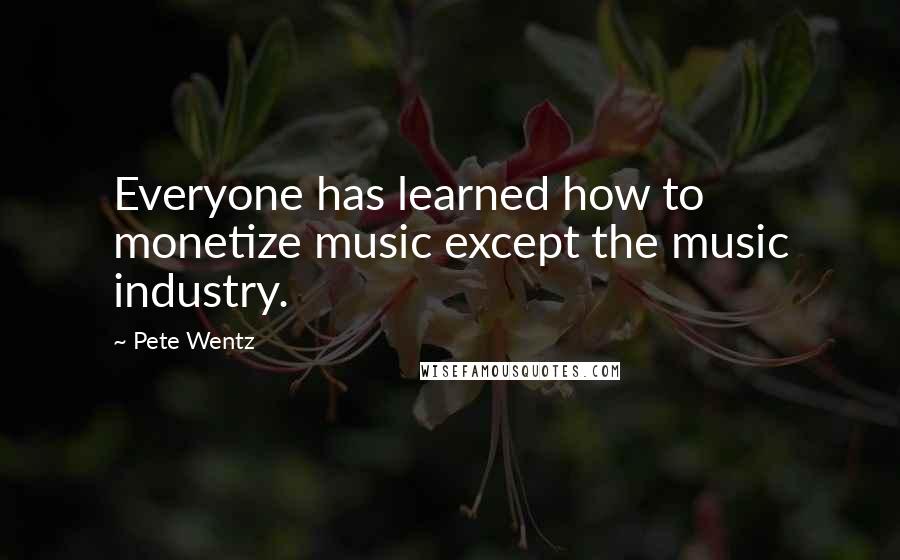 Pete Wentz Quotes: Everyone has learned how to monetize music except the music industry.