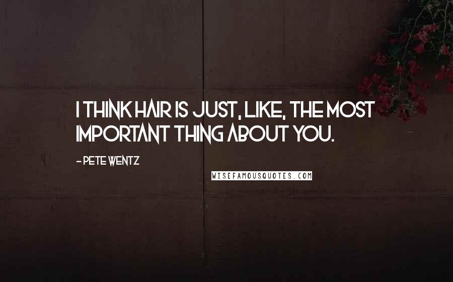 Pete Wentz Quotes: I think hair is just, like, the most important thing about you.