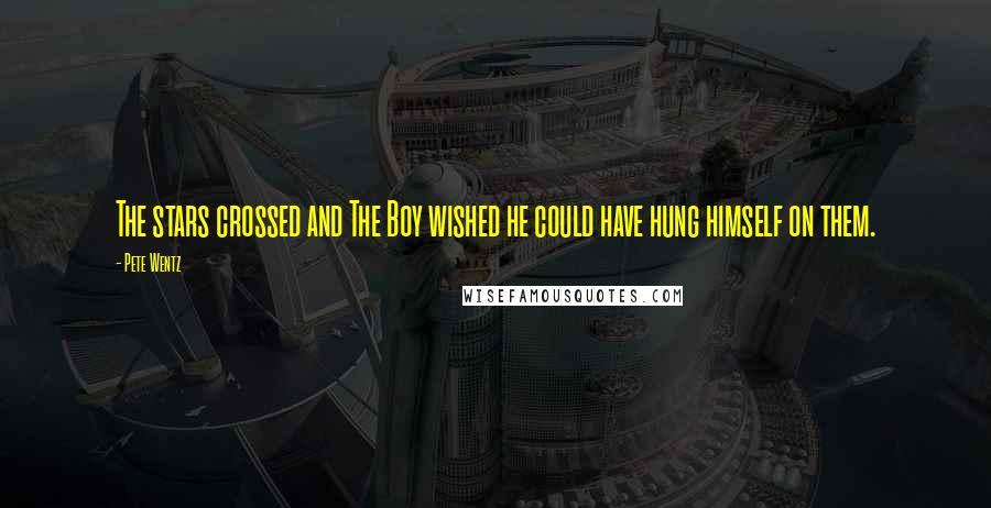 Pete Wentz Quotes: The stars crossed and The Boy wished he could have hung himself on them.