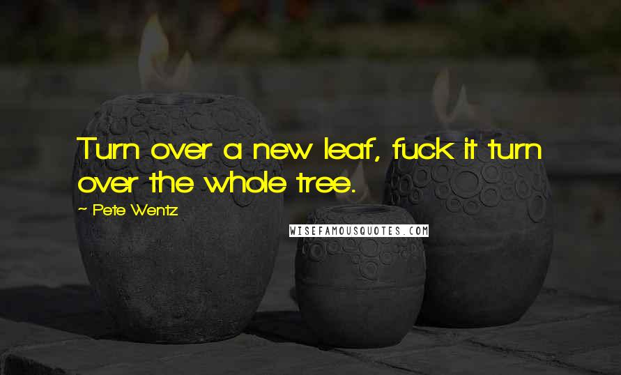 Pete Wentz Quotes: Turn over a new leaf, fuck it turn over the whole tree.