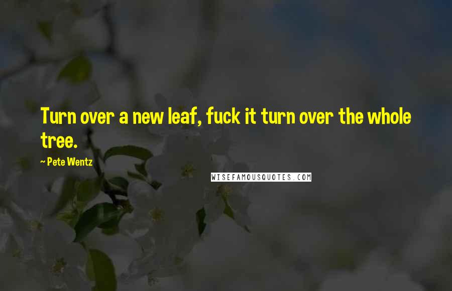 Pete Wentz Quotes: Turn over a new leaf, fuck it turn over the whole tree.