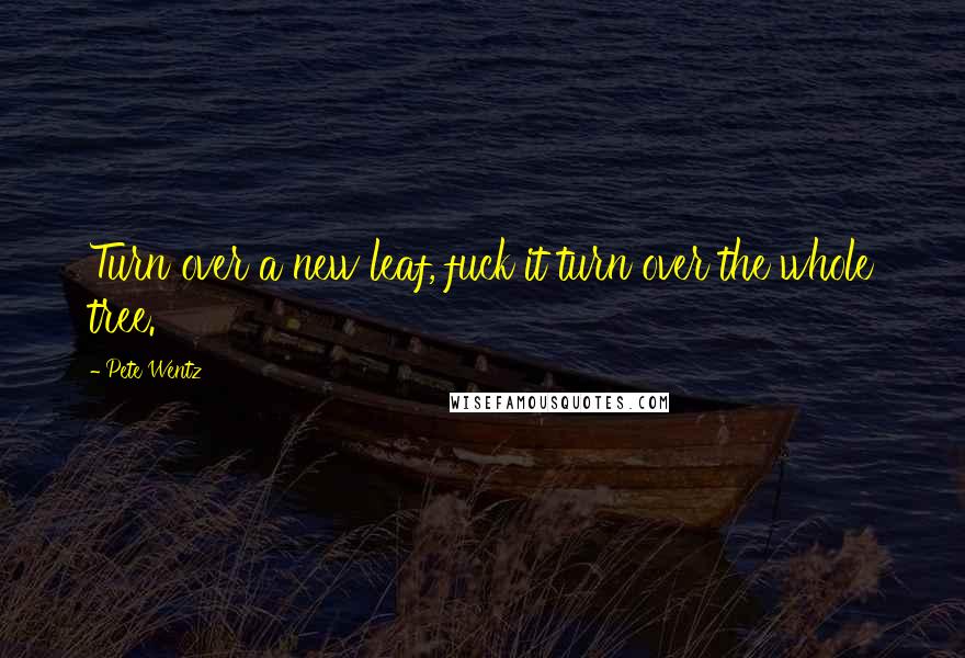 Pete Wentz Quotes: Turn over a new leaf, fuck it turn over the whole tree.