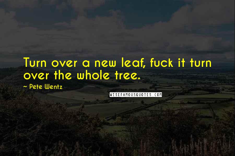 Pete Wentz Quotes: Turn over a new leaf, fuck it turn over the whole tree.