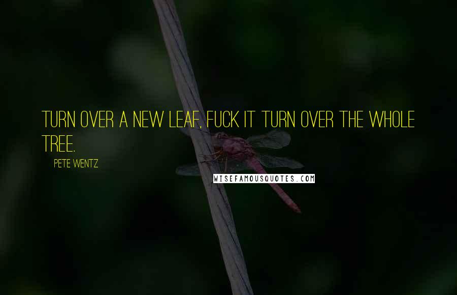 Pete Wentz Quotes: Turn over a new leaf, fuck it turn over the whole tree.