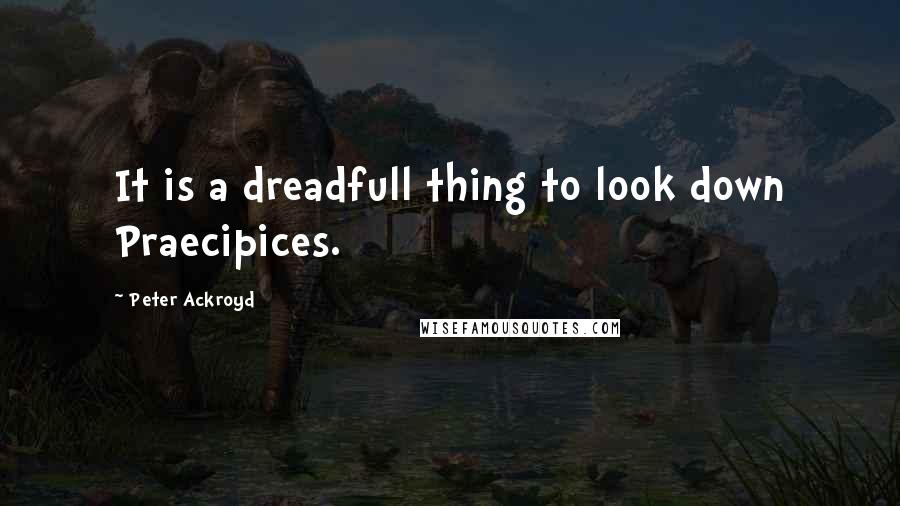 Peter Ackroyd Quotes: It is a dreadfull thing to look down Praecipices.