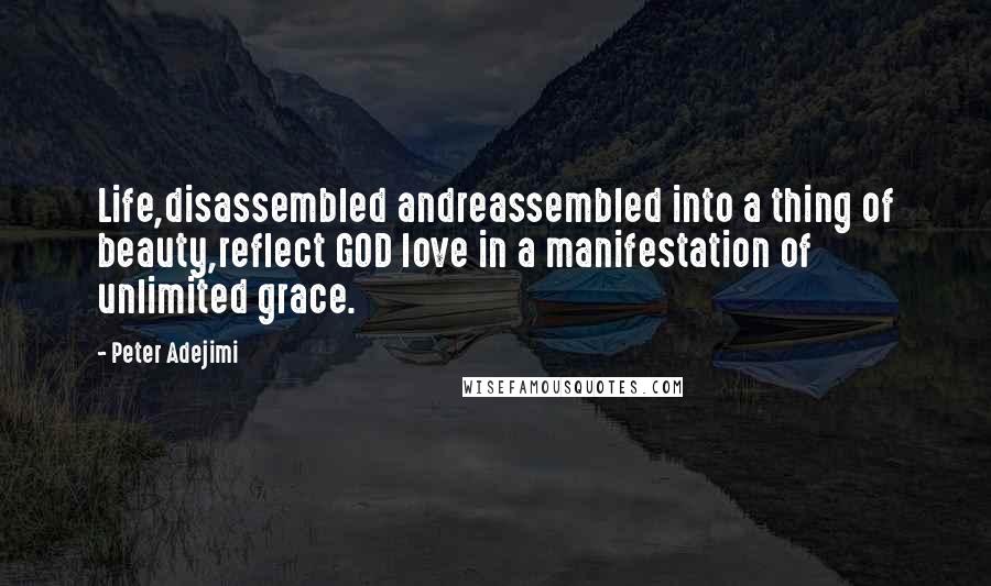 Peter Adejimi Quotes: Life,disassembled andreassembled into a thing of beauty,reflect GOD love in a manifestation of unlimited grace.