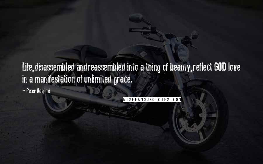 Peter Adejimi Quotes: Life,disassembled andreassembled into a thing of beauty,reflect GOD love in a manifestation of unlimited grace.