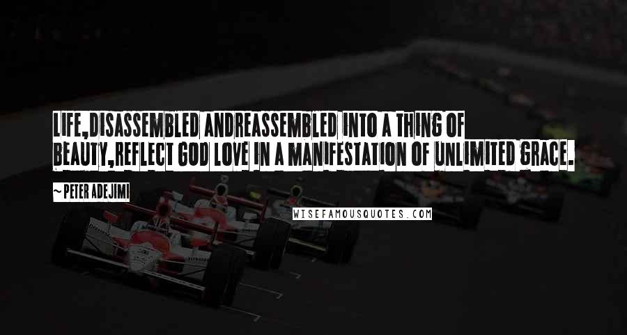 Peter Adejimi Quotes: Life,disassembled andreassembled into a thing of beauty,reflect GOD love in a manifestation of unlimited grace.