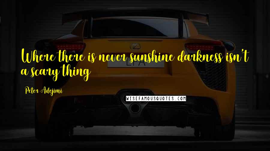 Peter Adejimi Quotes: Where there is never sunshine darkness isn't a scary thing