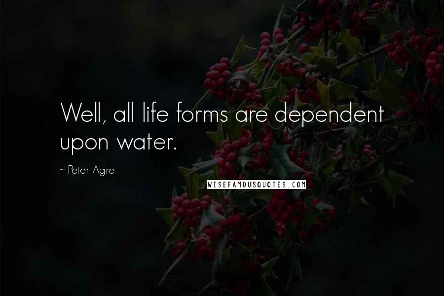 Peter Agre Quotes: Well, all life forms are dependent upon water.