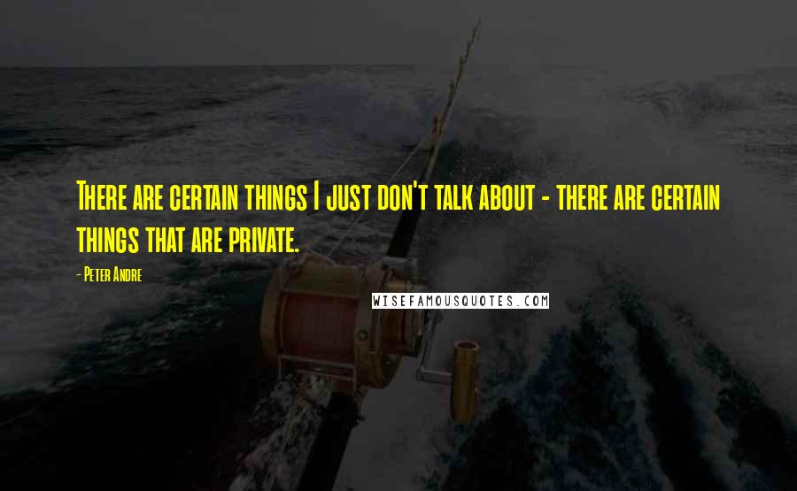 Peter Andre Quotes: There are certain things I just don't talk about - there are certain things that are private.