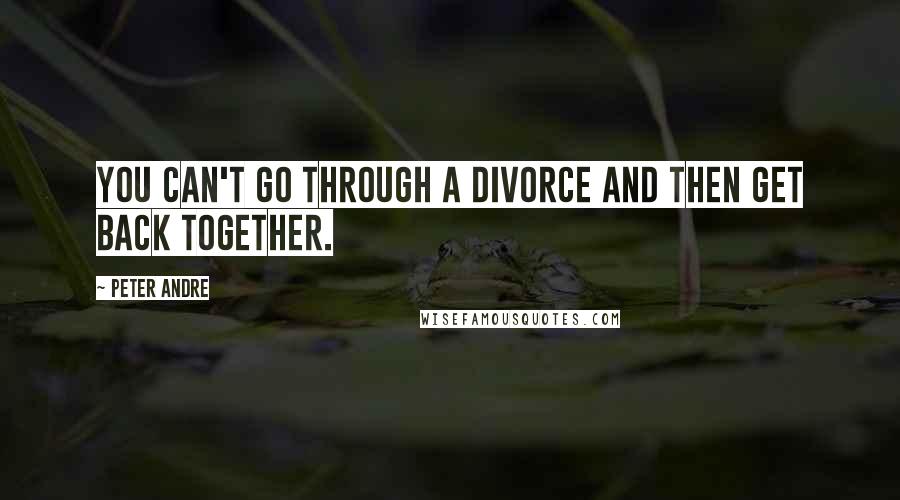 Peter Andre Quotes: You can't go through a divorce and then get back together.