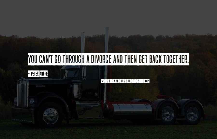 Peter Andre Quotes: You can't go through a divorce and then get back together.