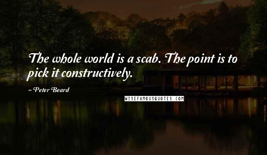 Peter Beard Quotes: The whole world is a scab. The point is to pick it constructively.