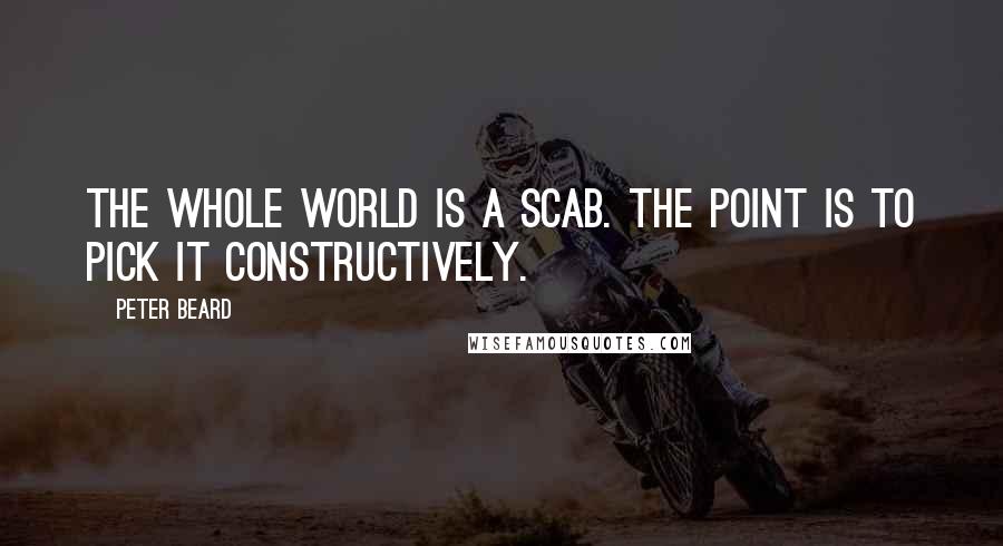 Peter Beard Quotes: The whole world is a scab. The point is to pick it constructively.