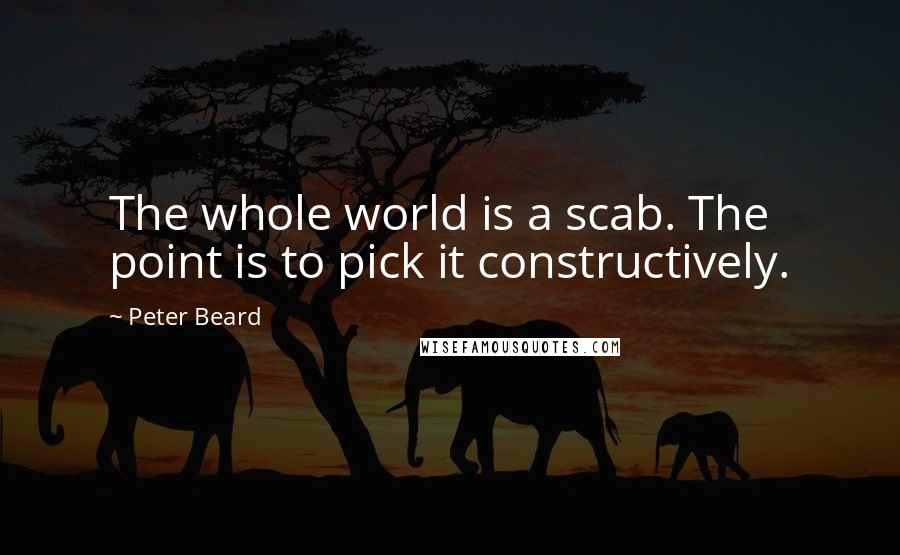 Peter Beard Quotes: The whole world is a scab. The point is to pick it constructively.