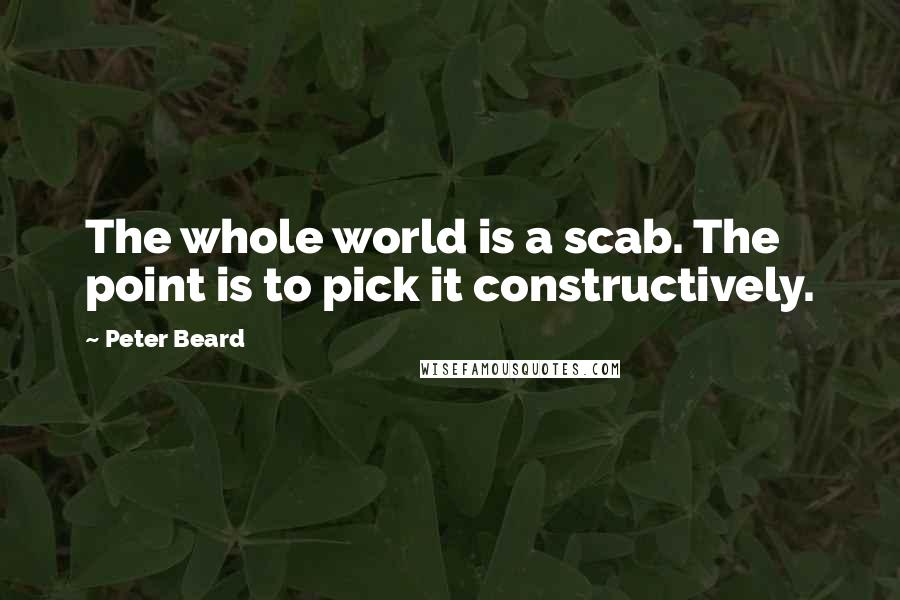 Peter Beard Quotes: The whole world is a scab. The point is to pick it constructively.