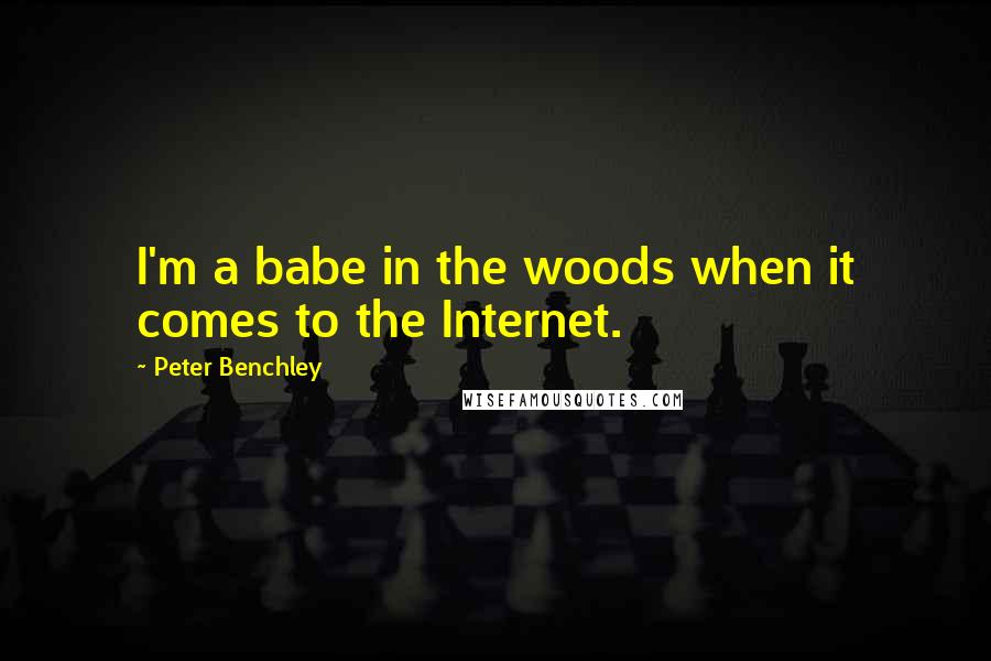 Peter Benchley Quotes: I'm a babe in the woods when it comes to the Internet.