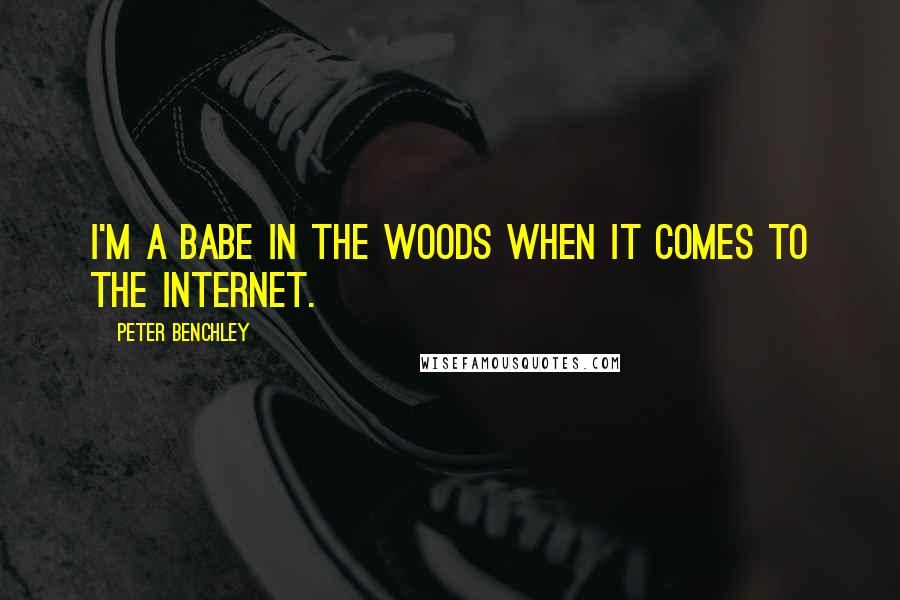 Peter Benchley Quotes: I'm a babe in the woods when it comes to the Internet.
