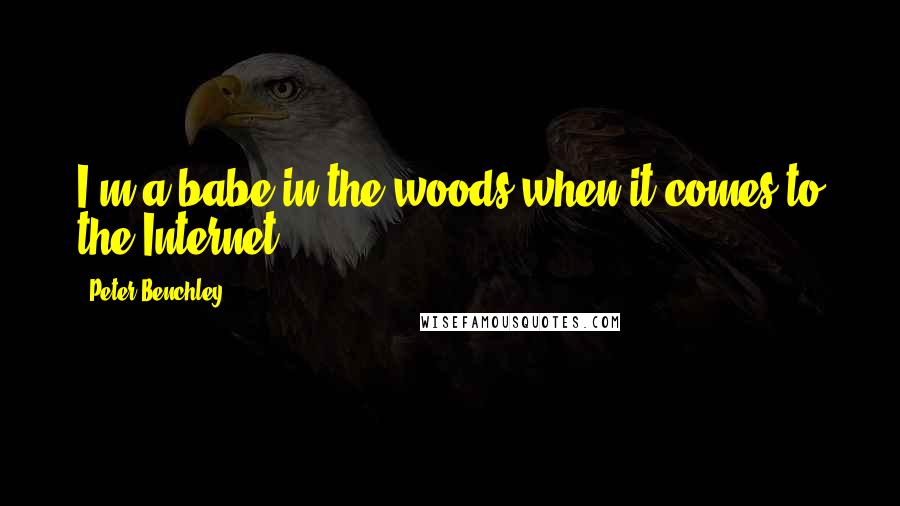 Peter Benchley Quotes: I'm a babe in the woods when it comes to the Internet.