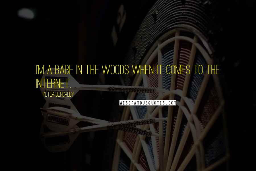 Peter Benchley Quotes: I'm a babe in the woods when it comes to the Internet.