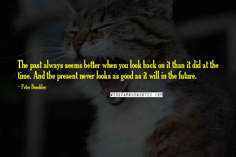 Peter Benchley Quotes: The past always seems better when you look back on it than it did at the time. And the present never looks as good as it will in the future.
