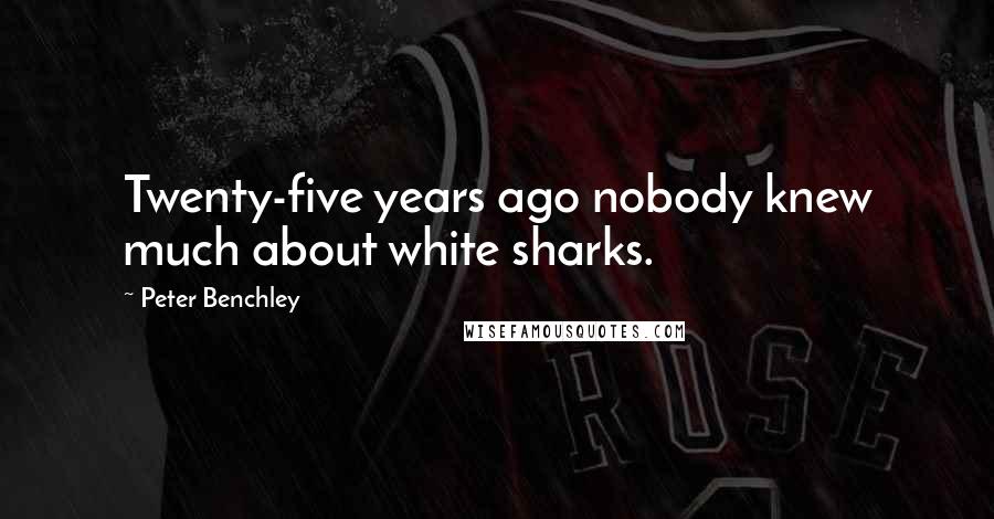 Peter Benchley Quotes: Twenty-five years ago nobody knew much about white sharks.