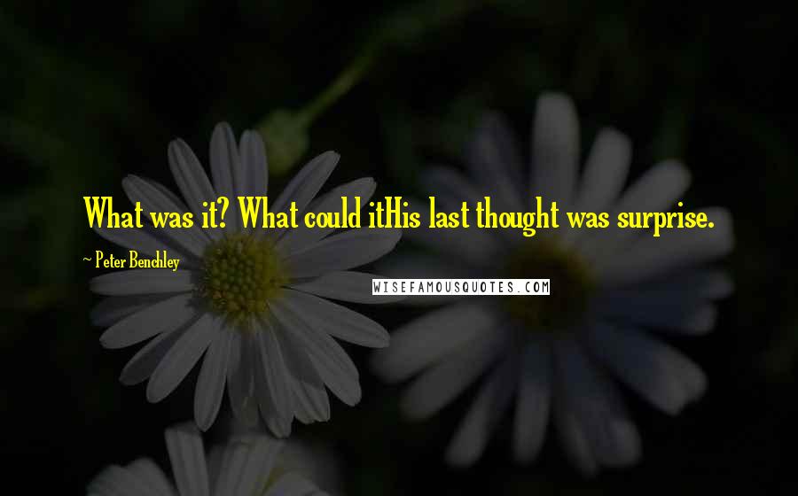 Peter Benchley Quotes: What was it? What could itHis last thought was surprise.