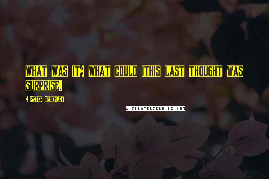 Peter Benchley Quotes: What was it? What could itHis last thought was surprise.