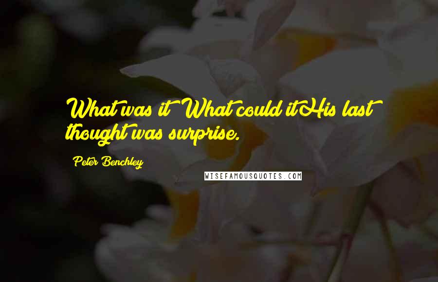 Peter Benchley Quotes: What was it? What could itHis last thought was surprise.