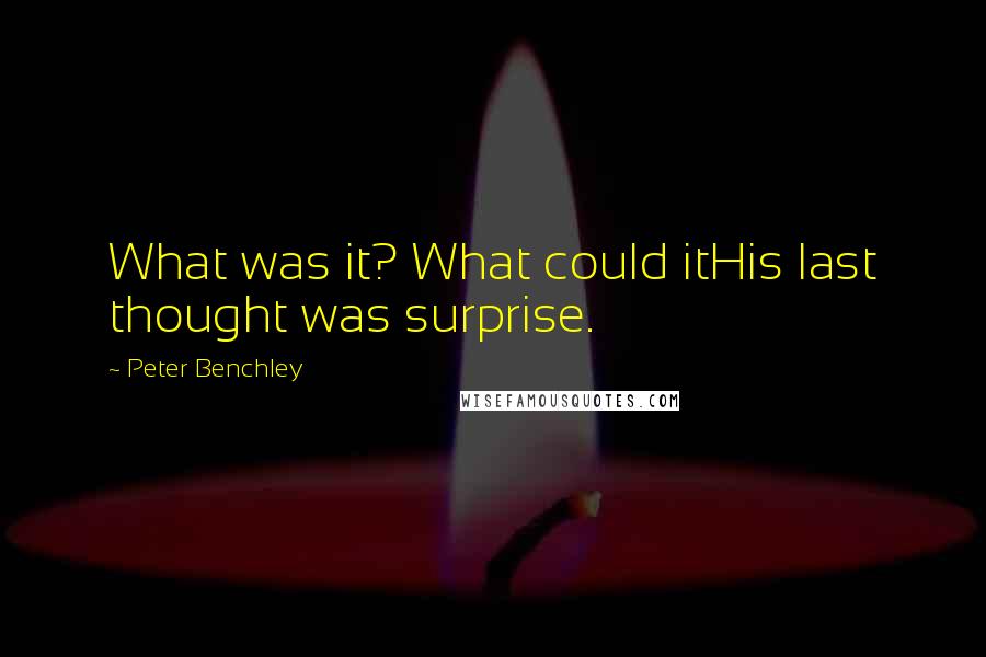 Peter Benchley Quotes: What was it? What could itHis last thought was surprise.