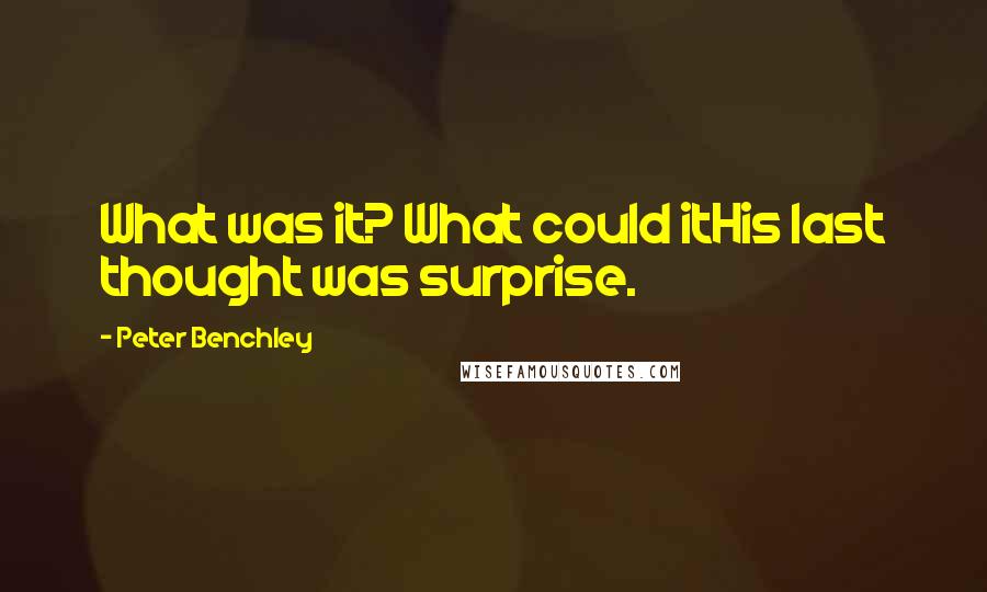 Peter Benchley Quotes: What was it? What could itHis last thought was surprise.