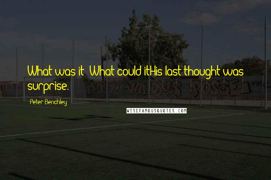 Peter Benchley Quotes: What was it? What could itHis last thought was surprise.