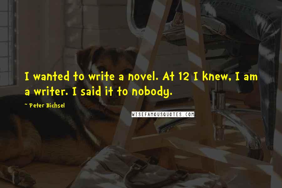 Peter Bichsel Quotes: I wanted to write a novel. At 12 I knew, I am a writer. I said it to nobody.