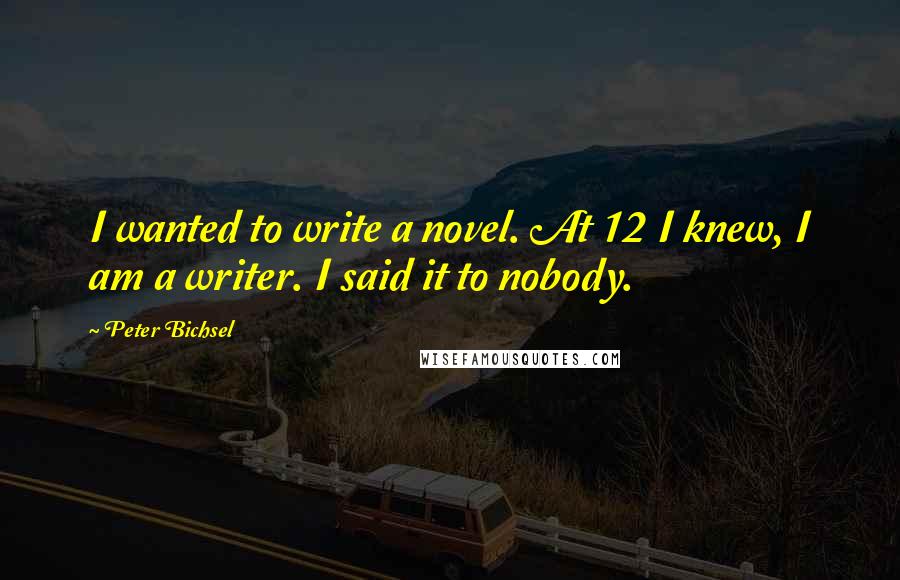 Peter Bichsel Quotes: I wanted to write a novel. At 12 I knew, I am a writer. I said it to nobody.
